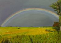 Regenbogen (2017) 23x31cm &Ouml;l auf Karton